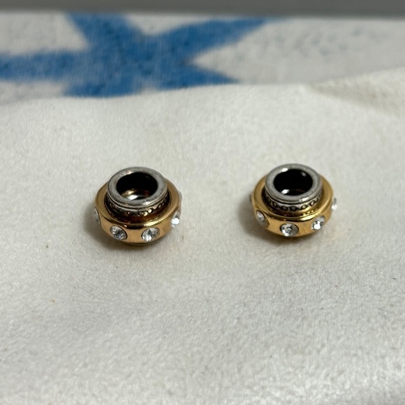 Brighton Jewelry - Brighton Dazzle Two-tone Spacer Bead Crystals Silver & Gold Plated Lot of 2